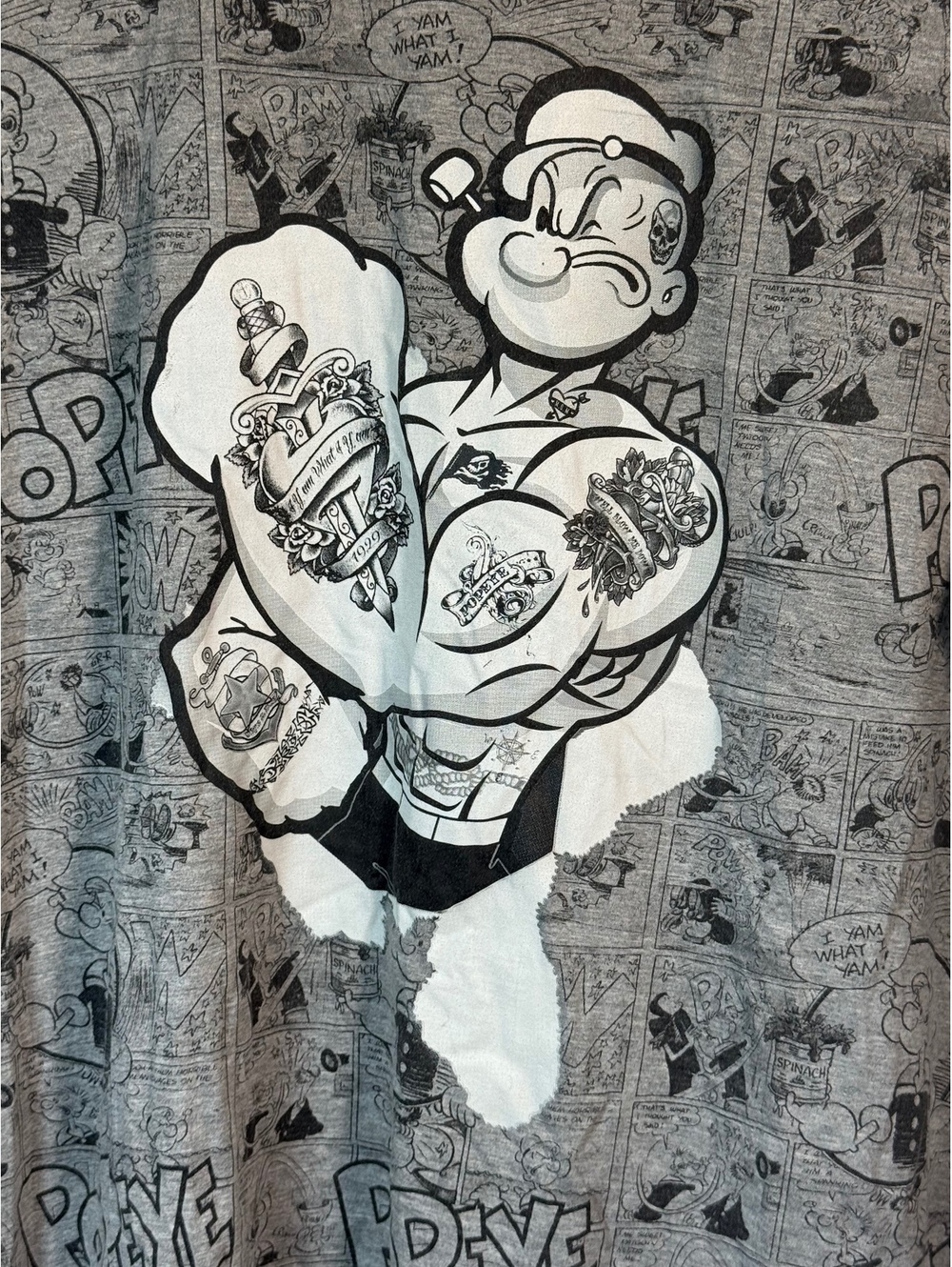 Popeye All Over Print Long Sleeve Shirt 4XL